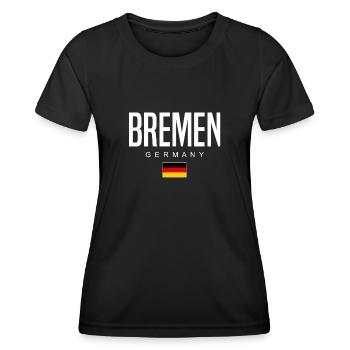 Brême - T-shirt sport Femme - noir - Devant - AI Model Female 172 light (172cm)