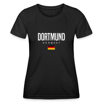 Dortmund - T-shirt sport Femme - noir - Devant - AI Model Female 172 light (172cm)