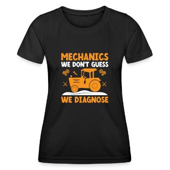 Landwirtschaftsmechaniker Lustige Traktormechaniker Bauernhof - Frauen Funktions-T-Shirt - Schwarz - Vorne - AI Model Female 172 light (172cm)
