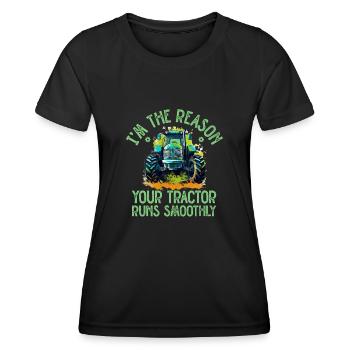 Agricultural Mechanic Funny Tractor Mechanics Farm - Women's Functional T-Shirt - black - Front - AI Model Female 172 light (172cm)