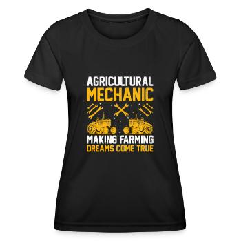 Landwirtschaftsmechaniker Lustige Traktormechaniker Bauernhof - Frauen Funktions-T-Shirt - Schwarz - Vorne - AI Model Female 172 light (172cm)