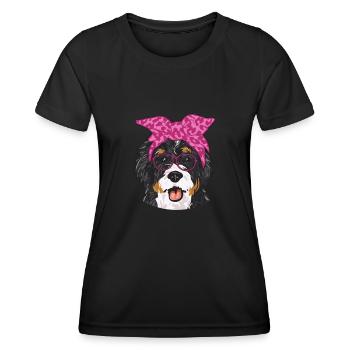 Bernedoodle Dog - Women's Functional T-Shirt - black - Front - AI Model Female 172 light (172cm)
