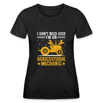 Landwirtschaftsmechaniker Lustige Traktormechaniker Bauernhof - Frauen Funktions-T-Shirt - Schwarz - Vorne - AI Model Female 172 light (172cm)