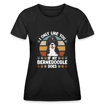 Chien Bernedoodle - T-shirt sport Femme - noir - Devant - AI Model Female 172 light (172cm)