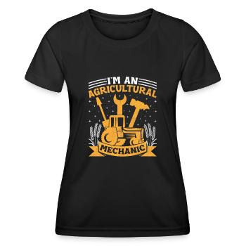 Mécanicien agricole Drôle de tracteur Mécanique Ferme - T-shirt sport Femme - noir - Devant - AI Model Female 172 light (172cm)