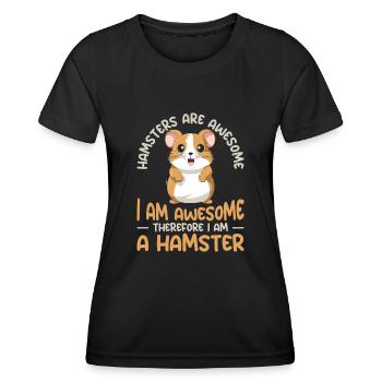 Les hamsters sont un excellent t-shirt - T-shirt sport Femme - noir - Devant - AI Model Female 172 light (172cm)