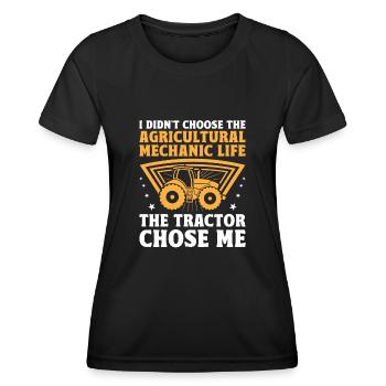 Agricultural Mechanic Funny Tractor Mechanics Farm - Women's Functional T-Shirt - black - Front - AI Model Female 172 light (172cm)