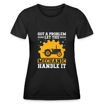 Landwirtschaftsmechaniker Lustige Traktormechaniker Bauernhof - Frauen Funktions-T-Shirt - Schwarz - Vorne - AI Model Female 172 light (172cm)