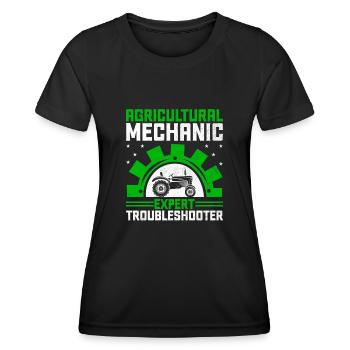 Landwirtschaftsmechaniker Lustige Traktormechaniker Bauernhof - Frauen Funktions-T-Shirt - Schwarz - Vorne - AI Model Female 172 light (172cm)