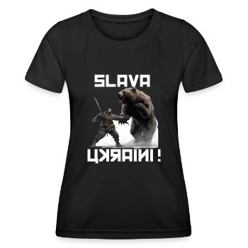 Slava Ukraini Soldiers T Support Ukraine Soldiers - Women's Functional T-Shirt - black - Front - AI Model Female 172 light (172cm)