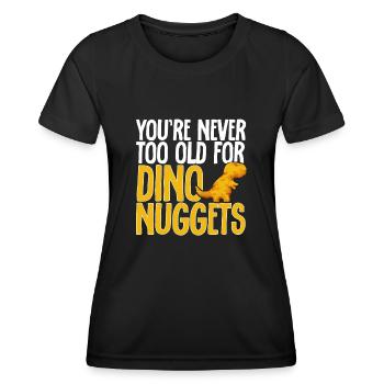 Dino Nuggets Dinosaurier Chicken Nuggets - Frauen Funktions-T-Shirt - Schwarz - Vorne - AI Model Female 172 light (172cm)