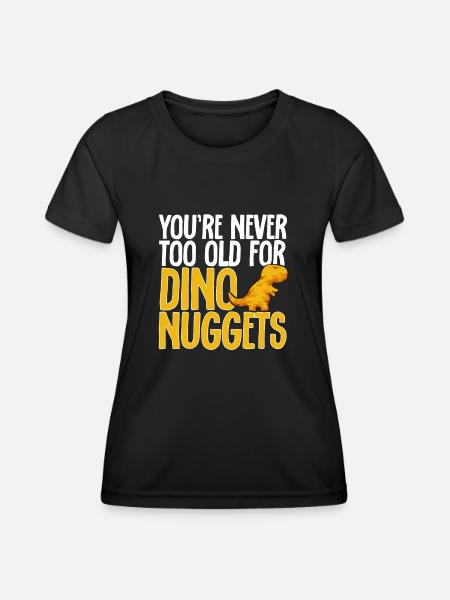 Dino Nuggets Dinosaurier Chicken Nuggets - Frauen Funktions-T-Shirt - Schwarz