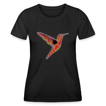 Fleurs de tulipes colibris - T-shirt sport Femme - noir - Devant - AI Model Female 172 light (172cm)