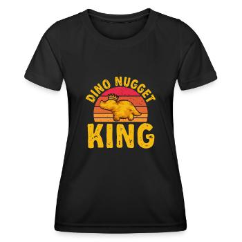 Dino Nuggets Dinosaurier Chicken Nuggets - Frauen Funktions-T-Shirt - Schwarz - Vorne - AI Model Female 172 light (172cm)