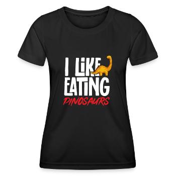 Dino Nuggets Dinosaurier Chicken Nuggets - Frauen Funktions-T-Shirt - Schwarz - Vorne - AI Model Female 172 light (172cm)