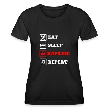 Hapkido-Kampfkunst-Geschenk - Frauen Funktions-T-Shirt - Schwarz - Vorne - AI Model Female 172 light (172cm)