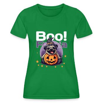 Halloween Boo Felicia - Women's Functional T-Shirt - kelly green - Front - AI Model Female 172 dark (172cm)