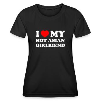 i love my very hot asian girlfriend - Frauen Funktions-T-Shirt - Schwarz - Vorne - AI Model Female 172 light (172cm)