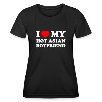 i love my hot asian boyfriend - Frauen Funktions-T-Shirt - Schwarz - Vorne - AI Model Female 172 light (172cm)