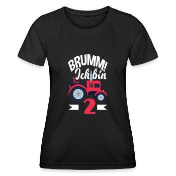 2. Geburtstag Traktor 2 Jahre Geburtstagsshirt - Frauen Funktions-T-Shirt - Schwarz - Vorne - AI Model Female 172 light (172cm)