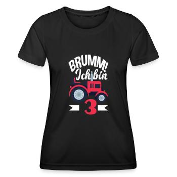 3. Geburtstag Traktor 3 Jahre Geburtstagsshirt - Frauen Funktions-T-Shirt - Schwarz - Vorne - AI Model Female 172 light (172cm)