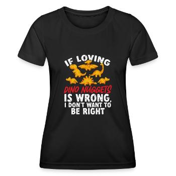 Dino Nuggets Dinosaurier Chicken Nuggets - Frauen Funktions-T-Shirt - Schwarz - Vorne - AI Model Female 172 light (172cm)