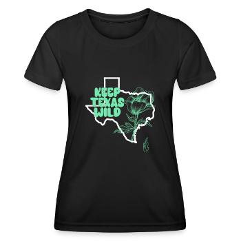 Wildflower Fields Wildflowers Bluebonnet - Women's Functional T-Shirt - black - Front - AI Model Female 172 light (172cm)