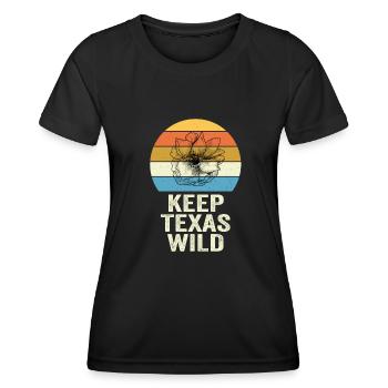 Wildflower Fields Wildflowers Bluebonnet - Women's Functional T-Shirt - black - Front - AI Model Female 172 light (172cm)