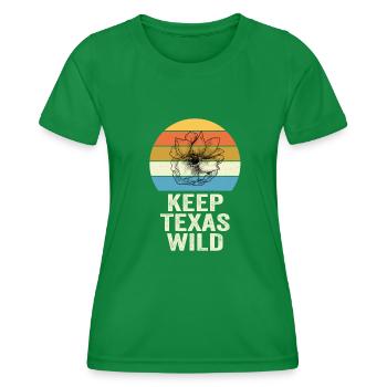Wildflower Fields Wildflowers Bluebonnet - Women's Functional T-Shirt - kelly green - Front - AI Model Female 172 dark (172cm)