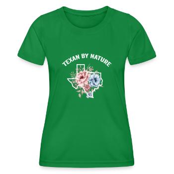 Wildflower Fields Wildflowers Bluebonnet - Women's Functional T-Shirt - kelly green - Front - AI Model Female 172 dark (172cm)