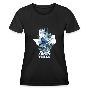 Wildflower Fields Wildflowers Bluebonnet - Women's Functional T-Shirt - black - Front - AI Model Female 172 light (172cm)