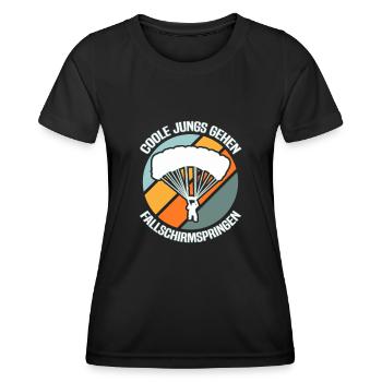 Fallschirmspringen Fallschirmspringer - Frauen Funktions-T-Shirt - Schwarz - Vorne - AI Model Female 172 light (172cm)