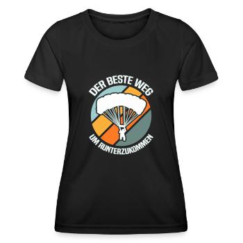 Fallschirmspringen Fallschirmspringer - Frauen Funktions-T-Shirt - Schwarz - Vorne - AI Model Female 172 light (172cm)
