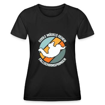 Fallschirmspringen Fallschirmspringer - Frauen Funktions-T-Shirt - Schwarz - Vorne - AI Model Female 172 light (172cm)