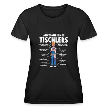 Anatomy of a carpenter - Women's Functional T-Shirt - black - Front - AI Model Female 172 light (172cm)