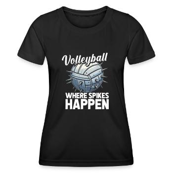Volleyball Volleyballer Marine - Frauen Funktions-T-Shirt - Schwarz - Vorne - AI Model Female 172 light (172cm)