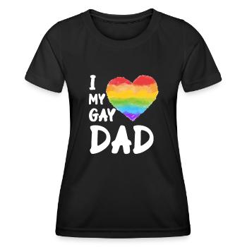 Ich liebe meinen schwulen Vater LGBT - Frauen Funktions-T-Shirt - Schwarz - Vorne - AI Model Female 172 light (172cm)