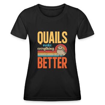 Quail Bird - Women's Functional T-Shirt - black - Front - AI Model Female 172 light (172cm)