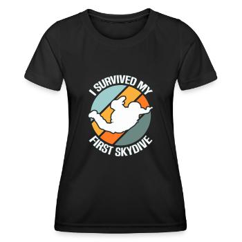 Fallschirmspringen Fallschirmspringer - Frauen Funktions-T-Shirt - Schwarz - Vorne - AI Model Female 172 light (172cm)