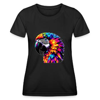 Parrot, Macaw - Women's Functional T-Shirt - black - Front - AI Model Female 172 light (172cm)