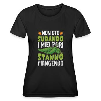 Je ne transpire pas mes pores pleurent - Chili Cook - T-shirt sport Femme - noir - Devant - AI Model Female 172 light (172cm)