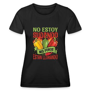 Je ne transpire pas mes pores pleurent - Chili Cook - T-shirt sport Femme - noir - Devant - AI Model Female 172 light (172cm)