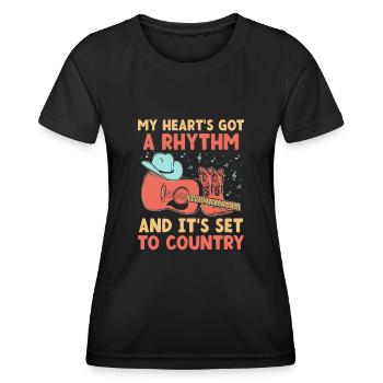Comté Musique Vintage Amateur de musique Western Country C - T-shirt sport Femme - noir - Devant - AI Model Female 172 light (172cm)