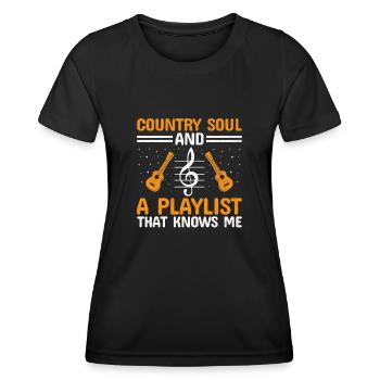 County Music Vintage Music Lover Western Country C - Frauen Funktions-T-Shirt - Schwarz - Vorne - AI Model Female 172 light (172cm)