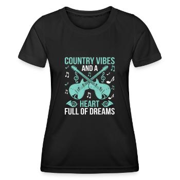 Comté Musique Vintage Amateur de musique Western Country C - T-shirt sport Femme - noir - Devant - AI Model Female 172 light (172cm)