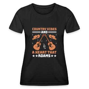Comté Musique Vintage Amateur de musique Western Country C - T-shirt sport Femme - noir - Devant - AI Model Female 172 light (172cm)