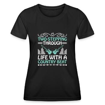 County Music Vintage Music Lover Western Country C - Frauen Funktions-T-Shirt - Schwarz - Vorne - AI Model Female 172 light (172cm)