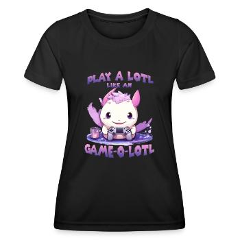 Axolotl T mignon pour les joueurs | Kawaii Stuff - T-shirt sport Femme - noir - Devant - AI Model Female 172 light (172cm)