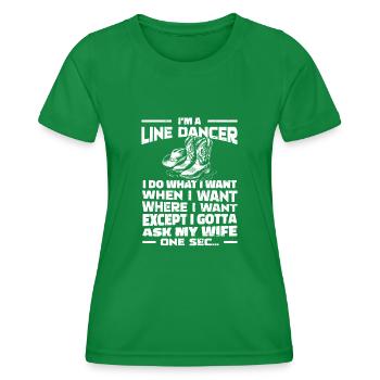 Line Dancing Funny - Women's Functional T-Shirt - kelly green - Front - AI Model Female 172 dark (172cm)