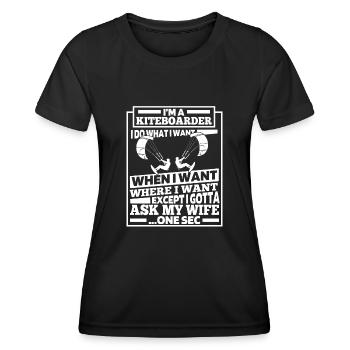 Kitesurfer Kitesurf Kitesurf Kitesurf Drôle - T-shirt sport Femme - noir - Devant - AI Model Female 172 light (172cm)